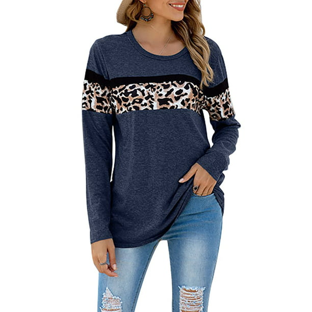 leopard print winter spring top leopard multi color mixed top Leopard Mixed Color Block Long sleeves french terry sweatshirt pullover